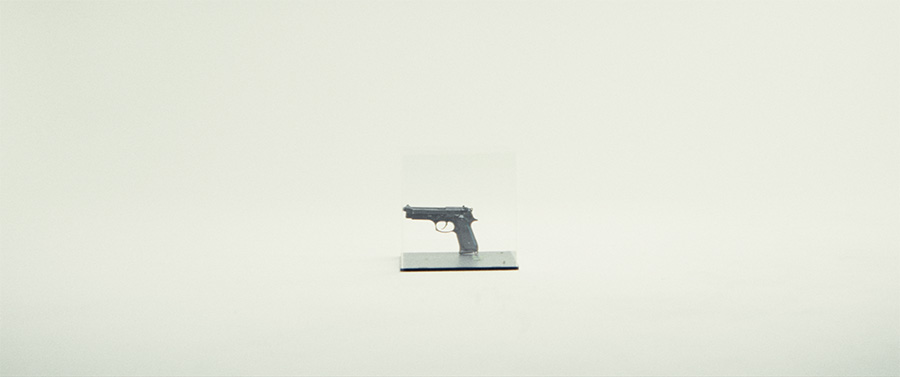 A pistol on display